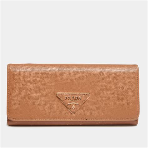 prada saffiano long wallet caramel|Caramel Saffiano Leather Wallet .